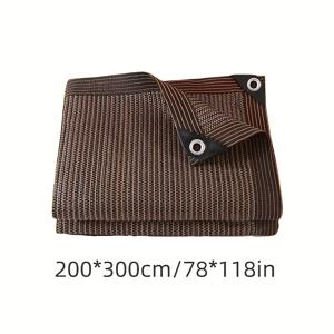 TEMU 1- 캐노피 야외 프라이버시 스크린, 브라운 쉐이드 - 헤비듀티 반 차광 펜스, 81-90% 및 열차단, 견고한 독립형 또는 부착형 캐노피, 파티오, 발코니, 뒷마당용 - 쉬운 설치 및 유지보수, 수영장가, 이벤트, 주거/상업용에 이상적 - 커피 브라운 야외 차광 캐노피, 블랙 프레임, 프라이버시 및 자외선 차단