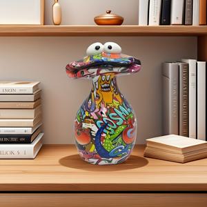 TEMU 1개 개구리 피규어 - 레진 광택 블랙 & 멀티컬러 아트 데스크 장식, 캐릭터 테이블탑 스태츄 (랜덤 패턴) - 선반, 와인 캐비닛, 방 & 공간을 위한 독특한 수집품 선물 아이디어
