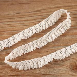 TEMU 3 야드 살구색 빈티지 영감 홀로우 레이스 트림과 러플 엣지, 폭 1.6cm - DIY 의류, 헤어 액세서리, 소파 및 커튼 장식, 테이블보, 선물 장식을 위한 신축성 있는 탄력 천, 축제 장식 | 복잡한 오픈워크, 레이스 원단