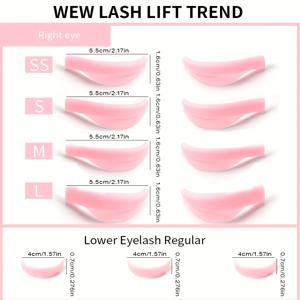 TEMU 14개/7사이즈 속눈썹 퍼밍 패드, 재사용 가능한 소프트 래쉬 리프트 로드 라미 라미네이션 롤러, 메이크업 및 속눈썹 강화용 속눈썹 컬러, 상하단 립 실론 및 홈 사용용