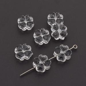 TEMU 32개, 13mm, 클로버, 투명, 꽃무늬, 직구멍, 면처리된 루즈 비드, DIY 액세서리, 팔찌 만들기 소품, 목걸이, 폰체인, 펜던트, 비드 공예 재료, 핸드메이드 크래프트 용품