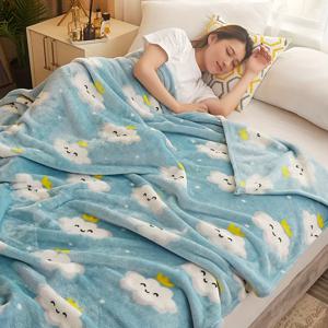 TEMU 1pc 소프트 플란넬 담요, 무지개 비 디자인 - 가벼우며 통기성이 좋고, 편안한 집 장식, 사무실, 자동차 또는 야외 사용에 적합 - 친구에게 완벽한 선물, 모든 계절의 편안함, 침대용 담요, 편안한 집 액세서리, 현대적인 스타일, 내구성 있는 편안함|접이식침대|간이침대