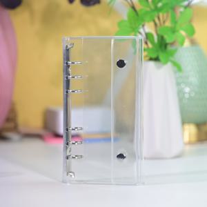 TEMU 반극세 넓은 A6 바인더 노트북, 6홀 바인더 커버 및 내부 코어 - 투명, 글리터 커버 | 1 그리드, 2 그리드와 10 수납 파우치 | 카키와 화이트 50개 교체용 내부 코어, DIY 수집용 노트북, 저널, 사무용품, 학교 필수품, 디자인, 내구성 있는 보호, 문구 애호가를 위한