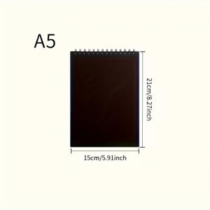 TEMU 블랙 아트 스케치북 - 스파이럴 바인딩, 두꺼운 종이 페이지, 26.7 x 8.3인치, 대형 패키지용, 드로잉 및 스케치에 적합, 예술 학생 용품, 실용적인 디자인