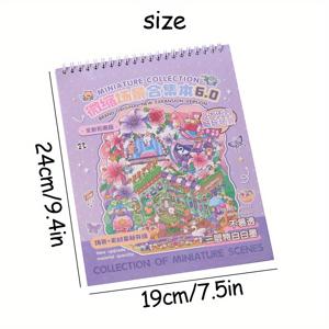 TEMU 20장-8테마 PET 풍경 스티커북 | 케이크 아일랜드 + 캔디 하우스 + 플로럴 드림랜드 포함 장면, 스판 바인드 미니 씬 북 광택 카드 플래너 데코 스티커 - 할로윈, 추수감사절, 크리스마스용 다목적 선물|카드스티커
