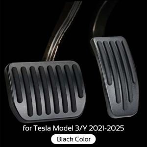TEMU 테슬라 모델 3/Y 2021-2025용 알루미늄 합금 & 스로틀 페달 커버 2개 세트 - 준파이어 플로어 매트, 미끄럼 방지 리지 포함, 내구성 있는 자동차 액세서리, 쉬운 설치, 차량 인테리어 업그레이드, 슬림 메탈릭 마감, 고품질 제작