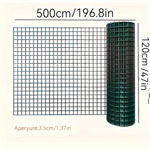 TEMU 갈바나이즈 PVC 코팅 철망, 다양한 사이즈, 그린 체크 패턴 디자인, 닭장 및 정원 울타리, 야외 장식용 펜스에 적합
