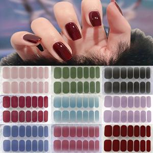 TEMU 9팩 단색 네일 아트 스티커, 그라데이션 방수 오래 지속, 판타지 테마 글리터, 반짝임 마감, 자체 접착 플라스틱 네일 장식, 비정형 모양, 단용 - 향수 없음