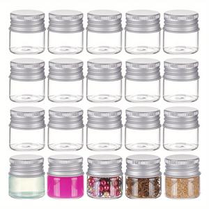 TEMU 20세트 10ml/0.34oz 유리 빈 화장품 용기 유리 병 샘플 바이알, 나사식 알루미늄 캡이 있는 샘플 액체 예술 & 공예 파티 선물용