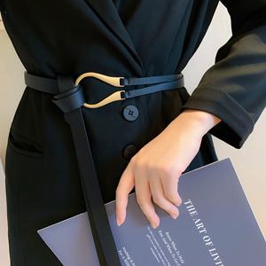 TEMU 여성용 블랙 벨트 골든톤 버클 - 스커트 및 스웨터용 다용도 허리 시너, 레트로 스타일, 합성 소재, 캐주얼 또는 비즈니스 의상에 완벽, 캐주얼 액세서리 | 빈티지 스타일 벨트 | 합성 소재 벨트