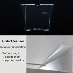 TEMU 수제 가죽 라이터 가방을 위한 아크릴 소잉 패턴 템플릿 - 투명하고 내구성 있는 DIY 디자인을 위한 공예 도구