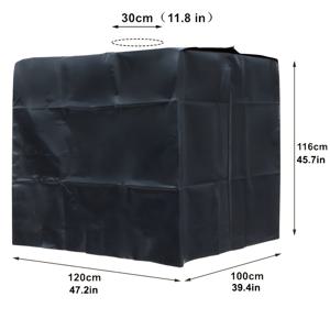 TEMU 1개 다기능 IBC 토트 커버, 275갤런, 통풍구 포함 야외용 IBC 토트 커버, 1000L 탱크에 완벽 적합
