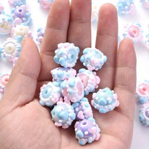 TEMU 10세트 20x15mm 핸드페인팅 아크릴 비즈, 중공 패션 비즈 세트 - DIY 액세서리, 키체인, 팔찌 제작용, 크림톤 다양한 색상, 수제 크리스마스 & 발렌타인데이 완벽한 소품