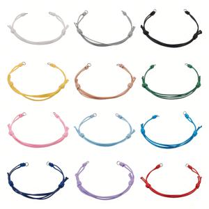 TEMU 24개 조절 가능한 왁스 폴리에스터 꼬임 팔찌 코드, 다양한 색상, 13-23cm - 데이 DIY 커플 주얼리용, 커넥터 참 & 비딩 용품, 공예 용품 | 컬러풀 액세서리 | 내구성 있는 비딩 실, 팔찌 참