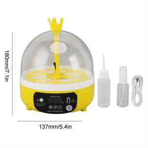 TEMU 4개의 알 양육기, 소형 애완동물용 완전 자동 브로더, 미니 스마트 온도 제어, ABS 소재, USB 전원, ≤36V, 닭, 오리, 거위 양육에 적합, 배터리 없음