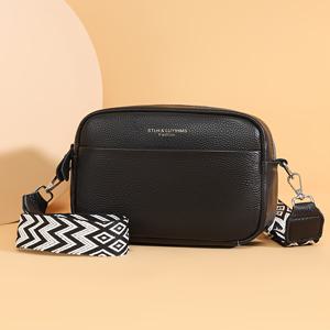 TEMU 여성용 정품 가죽 크로스바디 백 조절 가능한 넓은 어깨끈 - 지퍼 클로저, 디자인, 폴리에스터 안감 - 캐주얼 & 프로페셔널 사용 (베이지, 그린, 블랙), 질감 마감