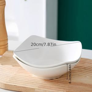 TEMU 2개/4개/6개/8개/10개 화이트 샐러드 볼 및 접시 세트, 냉장용 식품, 조리된 음식, 디저트, 파티용 식사에 적합한 재사용 가능한 PP 소재 그릇과 접시, 스택 가능 보관, 가족 모임, 호텔, 전자레인지 사용 가능 야외 캠핑 피크닉 파티/가벼운 휴대용/접이식 여름 결혼식 식사