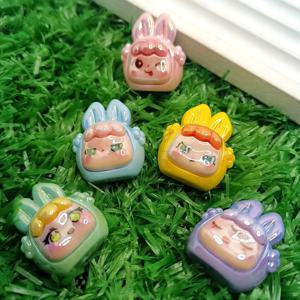 TEMU 5pcs 컬러풀 레진 찬스 DIY 공예용 - 패스트리 묶음이 있는 귀여운 캐릭터 비즈, 팔찌, 목걸이, 키체인 및 가방 장식에 이상적, 보석 만들기용 찬스
