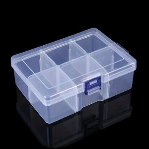 TEMU 두꺼운 대형 6칸 분리 가능한 투명 플라스틱 박스, 아트 DIY, 공예품, 보석류 및 낚시 도구 수납용 조절 가능 비즈 디바이더 포함