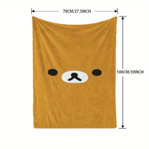 TEMU 귀여운 곰 디자인의 포근한 플란넬 담요 - 침대, 소파 및 여행용 울트라소프트 올시즌 스로우 - 현대적 스타일 혼합 색상 홈 데코 담요