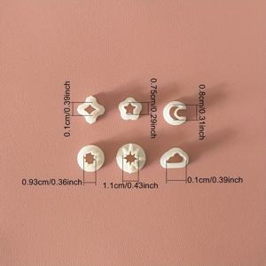 TEMU 6pcs 미니 폴리머 클레이 커팅 세트 - 달, 별, 구름 및 태양 디자인 | 다용도 북극성 클레이 커팅기 귀걸이 만들기 및 공예 | 내구성 있는 플라스틱 소재, 클레이 커팅기