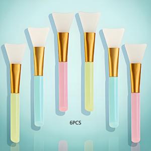 TEMU 6pcs 실리콘 마스크 브러시 세트, 실리콘 마스크 애플리케이터, 탄성 마스크 애플리케이터, 라이트 베이지 애플리케이터, DIY 마스크 스크레이퍼, 얼굴 마스크, 눈 마스크, 바디 로션, 에센스 리퀴드, 믹, 클레이, 숯 애플리케이션 도구에 적합