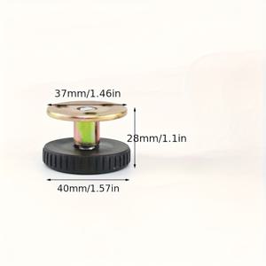 TEMU 4pcs 조절 가능한 금속 가구 다리 패드 - 자체 접착식 텔레스코픽 지원 벽 안정자, 진동 방지 침대 프레임 스토퍼, 금색 및 검정색, 전원 필요 없음, 가구 안정화 | 현대 가구 액세서리 | 내구성 있는 금속 패드, 가구 다리