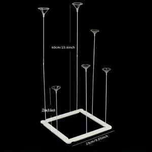 TEMU 6개 머리 홀더가 있는 다기능 데스크탑 풍선 세트 - 기념일, 결혼식, 생일, 어머니의 날 장식, 십자 디자인 - 재사용 가능, 전기 필요 없음, 파티 풍선 장식에 완벽한 선택 (풍선 미포함), 할로윈 장식, 크리스마스 장식