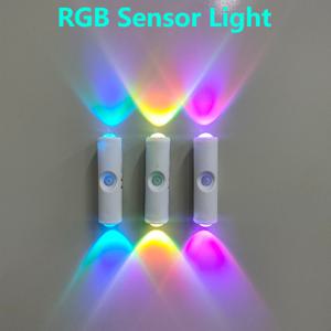 TEMU 2/3개 세트 RGB 조절 가능한 스마트 모션 센서 벽등, LED 모션 센서 라이트, 화이트 USB 충전식 침대 옆 야간 조명, 침실, 복도, 계단 및 사무실 분위기 조명에 적합