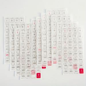 TEMU 365 캘린더 시리즈 스티커 - 귀여운 카툰 스타일 데이트 라벨, 스크랩북, 다이어리, DIY 공예용, 매트 마감, 직사각형 모양, 물병 및 문구류, 스크랩북 소품에 완벽