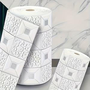 TEMU 셀프 스티커 벽 데칼 - 70cm x 500cm DIY 3D 소프트 폼 벽 커버링, 셀프 스티커 벽 패널 - 벽보드 - 천장 폼, 거실, 욕실, 주방 등 다양한 공간에 이상적!