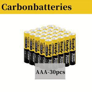 TEMU 인기 있는 선택 AAA/AA 배터리 30개 팩, 1.5V 카본 아연 비충전식, LED 조명, 장난감, 리모컨, 마이크, 알람 시계용 - 일회용, 가정용 필수품,휴대용 전원,컴팩트 사이즈,가벼운 디자인,내구성 있는 구조,지속적인 힘,전원 공급 장치,가정용 사용자,가제트 소유자들
