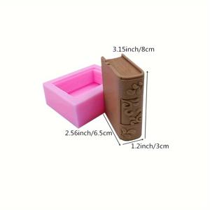 TEMU 비누, 양초, 초콜릿, 사탕, 케이크 제작용 실리콘 장미 꽃 북 몰드 - DIY 수제 아버지의 날 선물 몰드 세트