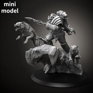 TEMU 50mm 레진 모델 키트 울프 킹 레만로스 미도색 및 자체 조립