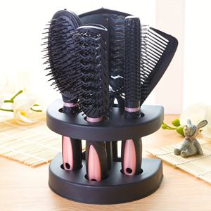 TEMU 5pcs 전문 헤어 스타일링 도구 세트 - 미러 포함, 포르말데하이드 프리, 일반 머리용 텍스처드 빗, 느슨한 질감 - 모든 머리 타입을 위한 완벽한 헤어 스타일링 키트