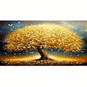 TEMU 5D 페인팅 숫자별 세트 골든 트리 아트 세트 풀 거실 침실 장식 공예품에 완벽함 39.4*19.7인치|보석십자수