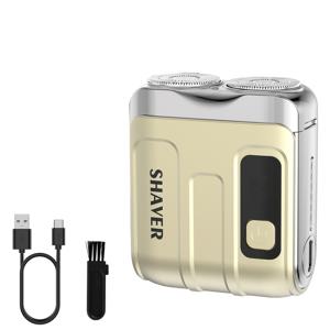 TEMU 1세트 남성용 스마트 미니 전기 면도기, 듀얼 플로팅 블레이드가 있는 USB 충전식, 리미트 빗이 있는 컴팩트 여행 면도기, 내장 400mAh 리튬 배터리, 랩탑, 자동차 충전, 전원 은행, 어댑터, Type-C와 호환 가능