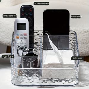 TEMU 1개 다용도 투명 플라스틱 정리함 - 데스크탑, 리모컨, 침대 옆 탁자 및 홈 데코 액세서리에 이상적 - 쉬운 정리를 위한 질감 디자인, 홈 오피스 액세서리, 홈 스토리지용 책상 및 서랍 정리함|침대협탁