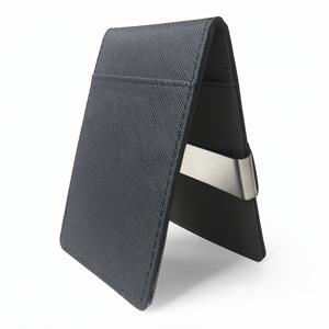 TEMU 【비즈니스 필수】슬림 & 모던 남성용 다크 블루 지갑 - 가죽 바이폴드, 머니 클립, 전면 포켓 신용카드 거치대 & 신분증 창 - 비즈니스 전문가를 위한 디자인|명함지갑
