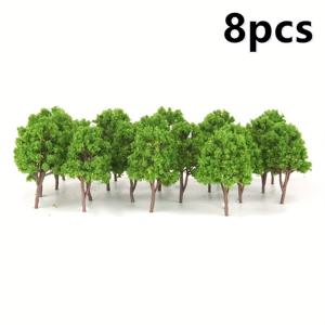 TEMU 8팩 6cm 스케일 모델 나무, 미니어처 풍경 장식, 건축물 모델 기차 레이아웃 나무, DIY 모래 테이블 시뮬레이션 나무 장식품, 녹색, 내구성 있는 재질