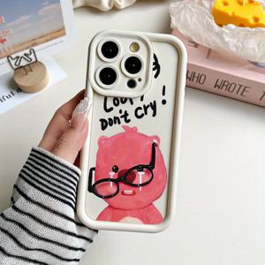 TEMU 귀여운 행복한 비버 디자인 블랙 앤 화이트 소프트 TPU 소재, 충격 방지 및 미끄럼 방지 보호 아이폰 X/XR/6/7Plus/8/11Pro/11ProMax/12/12Pro/13/13Pro/14/14pro/14Plus/14ProMax/15/15Pro/15Plus/16Pro/16Plus용 케이스