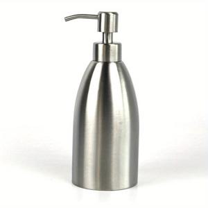 TEMU 500ml 스테인레스 스틸 비누 디스펜서, 폴리시드 핏, 독립형 프레스 타입 액체 로션 샴푸 컨테이너, 전기 필요 없음, 라텍스 프리 욕실 액세서리