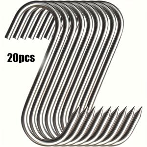 TEMU 20개 대형 18cm/7.08인치 모던 벽걸이 S자 고리, 간편한 설치, 광택 표면에 걸이 및 건조에 적합, 드릴 불필요 접착 고리, 벽 고리, 벽 장착, 벽걸이, 벽걸이 고리, 벽 고리