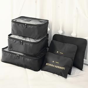 TEMU 6pcs 캐주얼 여행 정리함 세트: 의류 및 속옷용 3대형 + 3소형 메쉬 가방. 휴대용, 세련된 디자인으로 이스터/할로윈/크리스마스 휴일을 위한 이상적인 선물!