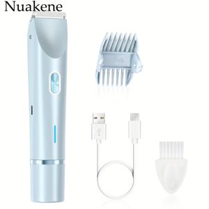 TEMU 1pc Nuakene 듀얼 헤드 전기 헤어 트리머 여성용, 충전식 400mAh 리튬 배터리, USB 충전, 다용도 비키니 면도기 및 얼굴 면도기, 몸, 팔, 무릎 - 이상적인 새해 및 데이 선물, 정밀 트리밍 | 세련된 검은색 마감 | 스테인레스 스틸 면도기, 면도
