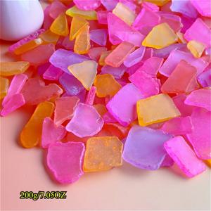 TEMU 200/500g 레드 매트 바다 유리 조각 - 화려한 핑크, 보라색, 노란색 해변 유리 조각, 공예용, 꽃병 인레이 및 결혼식 파티 장식, DIY 공예 재료