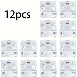 TEMU 12pcs 투명 링 박스 - 스퀘어 귀걸이 보관함, 아크릴 링 홀더 디스플레이 오르간라이저 케이스, 보석용 클래식 스타일 플라스틱 보석 박스, 보석 디스플레이 케이스|슬리크 보석 홀더|가리스트한 마감