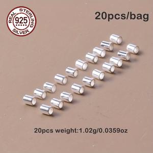 TEMU 20개/봉지; 30개/봉지, 비즈 및 비즈 어소트먼트, 솔리드 실버, 2.6mm x 3.0mm 라운드 튜브 비즈 - 팔찌 & 목걸이용 엔드 클라스프