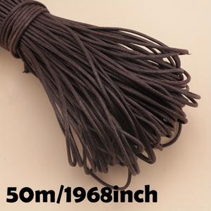 TEMU 1968인치 커피 브라운 왁스 처리된 쥬얼리 코드 - 2mm 탄성 비딩 실, DIY 조절 가능한 팔찌, 목걸이, 폰 체인 & 매큐라메 용품 | 내구성 있는 선물 태그 라벨 로프, 공예용 소재, 자연스러운 외관, 광택 마감