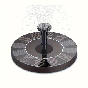 TEMU 1pc-1W/1.4W 태양광 부유식 분수 키트, 6개의 DIY 노즐이 포함되어 있으며, 다양한 분수 형태가 있습니다. 야외, 마당, 수조, 정원, 연못 및 기타 장소에 적합합니다. 휴대용 태양광 분수|수경